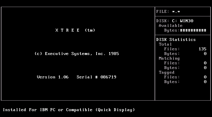 XTree 1.06 - Splash